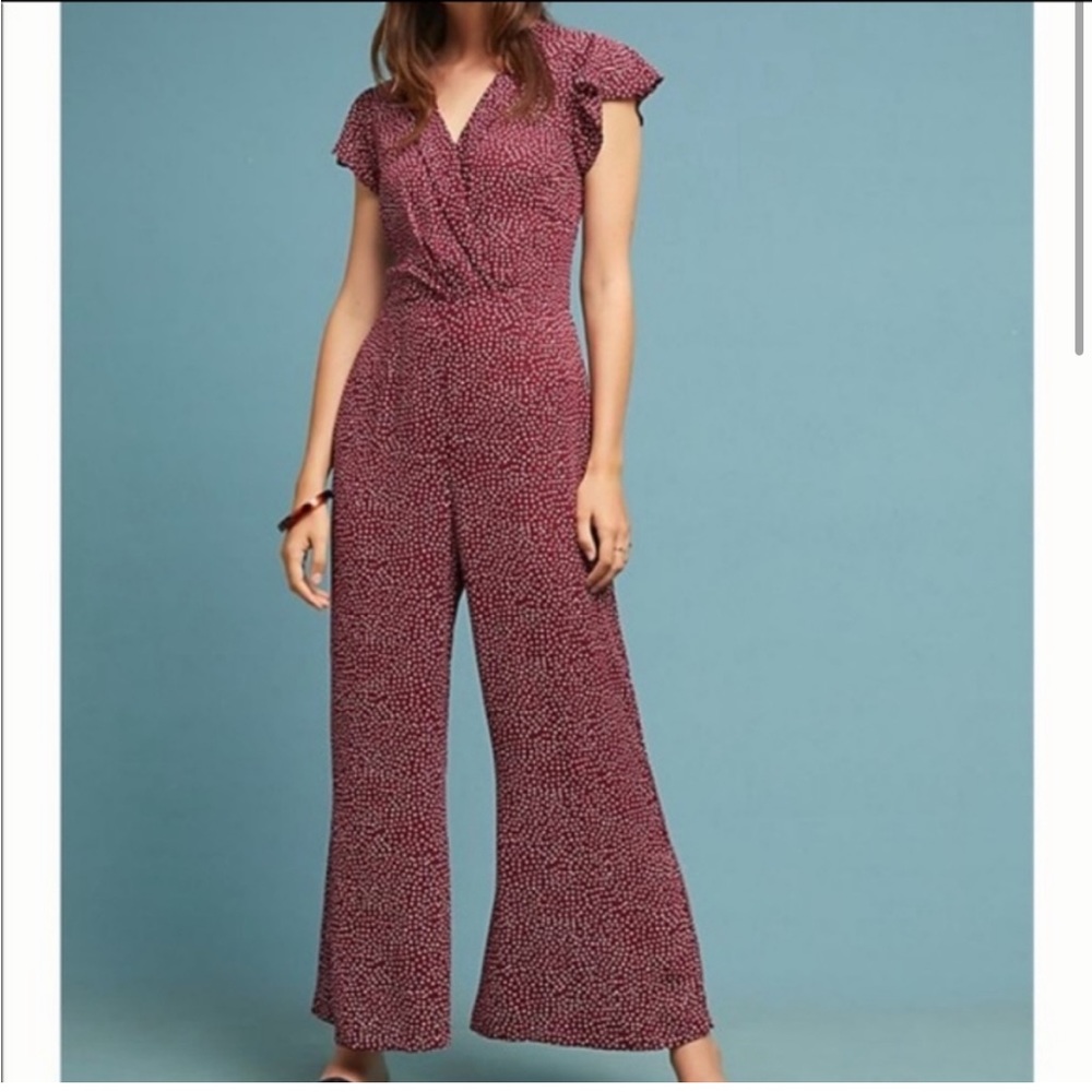 Womens Medium Red Polka Dot Jumpsuit